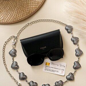 Women's Boho Western Heart Chain Belt | Silver